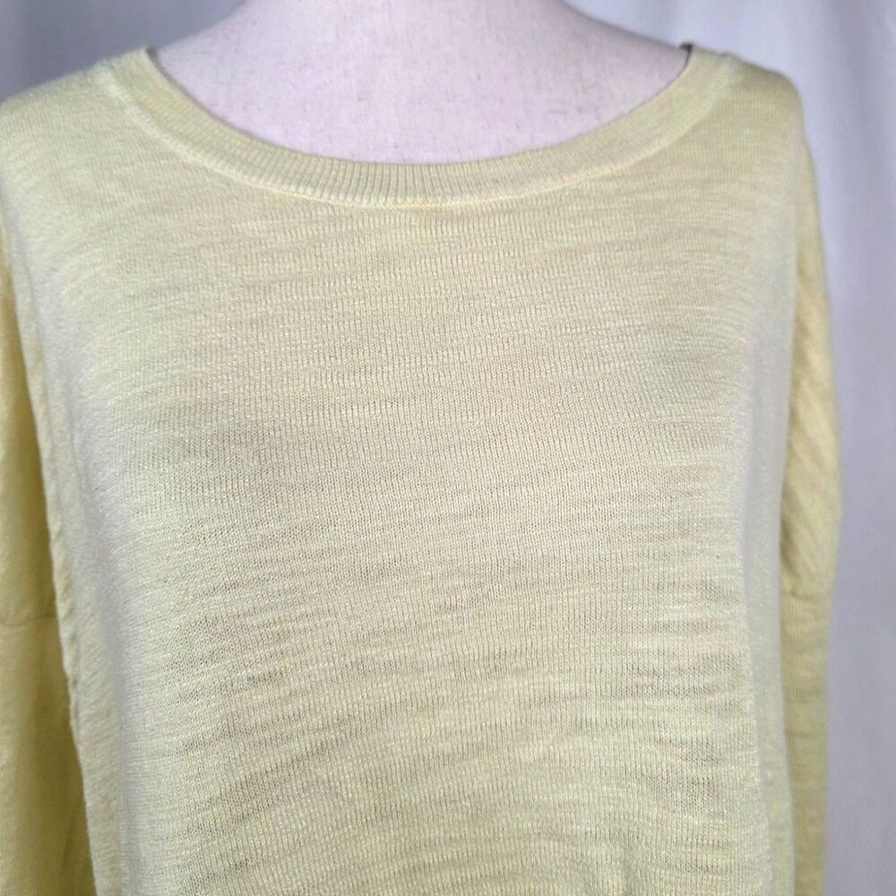 Anthropologie Moth Cotton Blend 3/4 Sleeve High-Low Knit Yellow Top Size XS - Picture 2 of 8